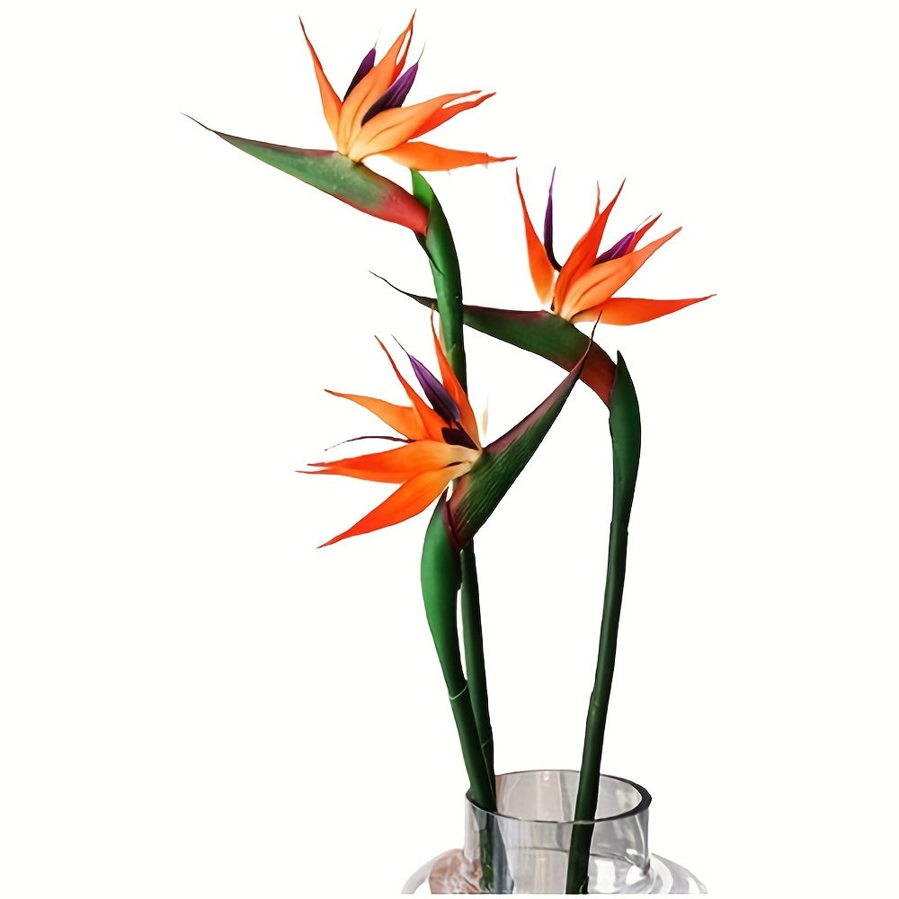 Bird Paradise Strelitzia - 3 Stück künstliche Himmelvogelblumen, künstlicher Paradiesvogel
